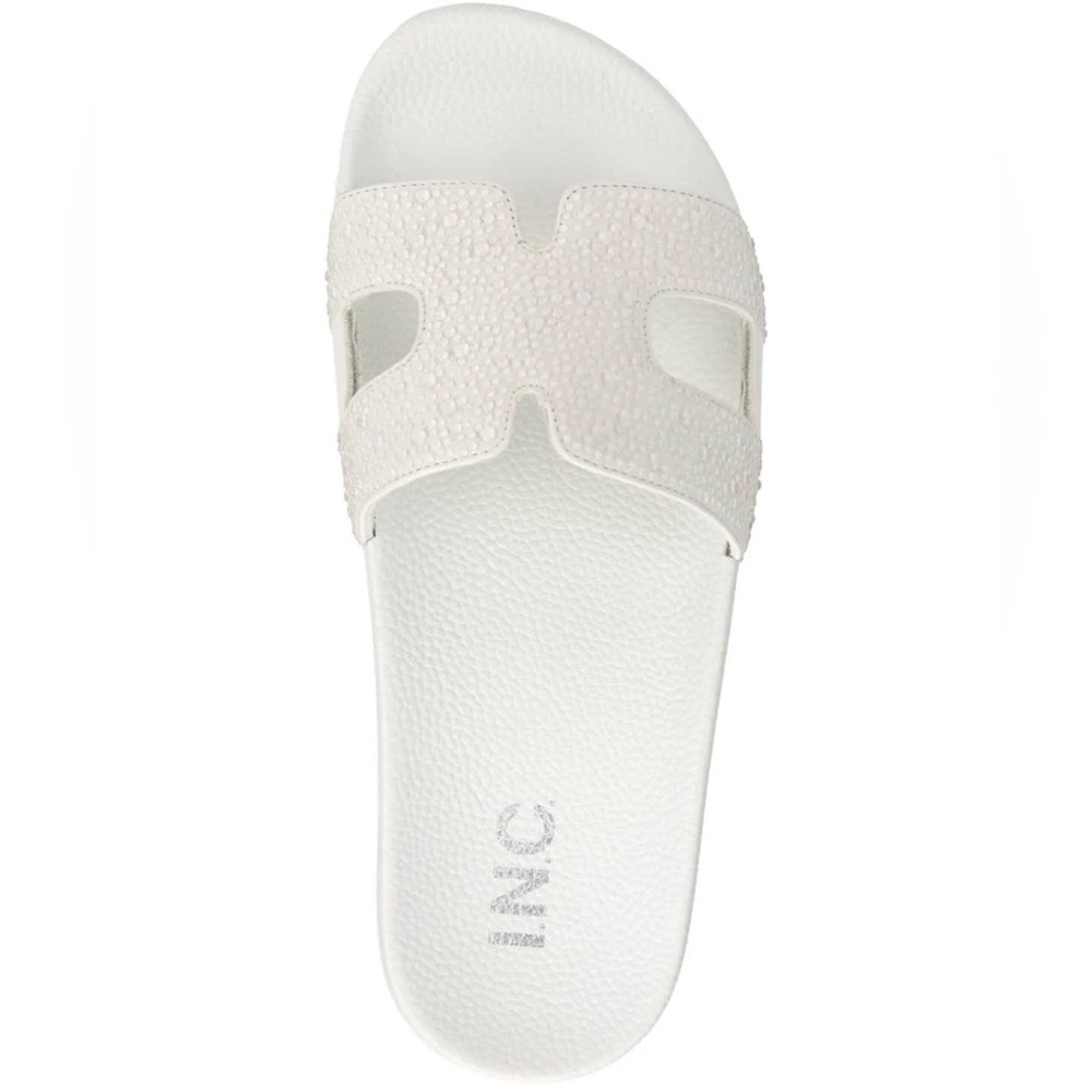 INC Pia Rhinestone Slip-In Slide Sandals will Embellished Strap